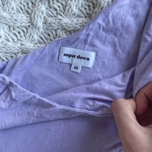 Superdown one shoulder purple bodysuit